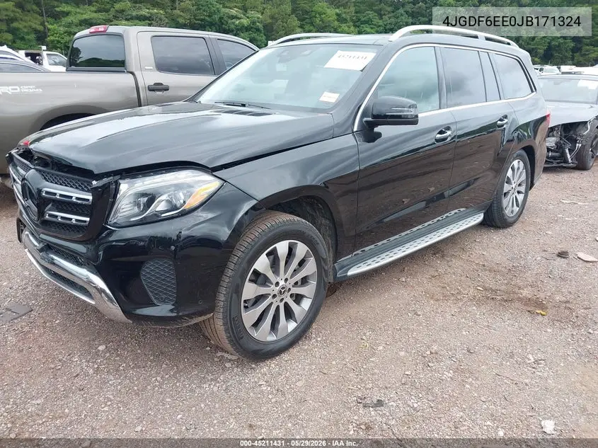 2018 Mercedes-Benz Gls 450 4Matic VIN: 4JGDF6EE0JB171324 Lot: 45211431
