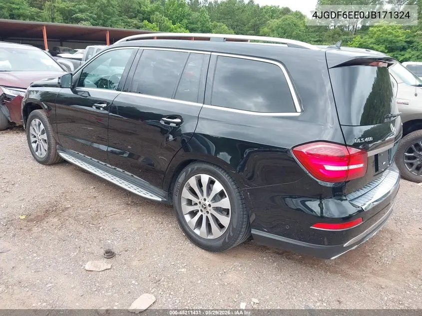 2018 Mercedes-Benz Gls 450 4Matic VIN: 4JGDF6EE0JB171324 Lot: 45211431