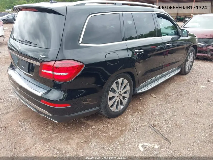 2018 Mercedes-Benz Gls 450 4Matic VIN: 4JGDF6EE0JB171324 Lot: 45211431