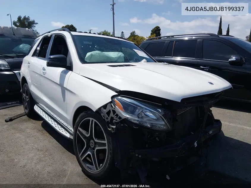 2018 Mercedes-Benz Gle 350 VIN: 4JGDA5JB0JB199337 Lot: 45472137