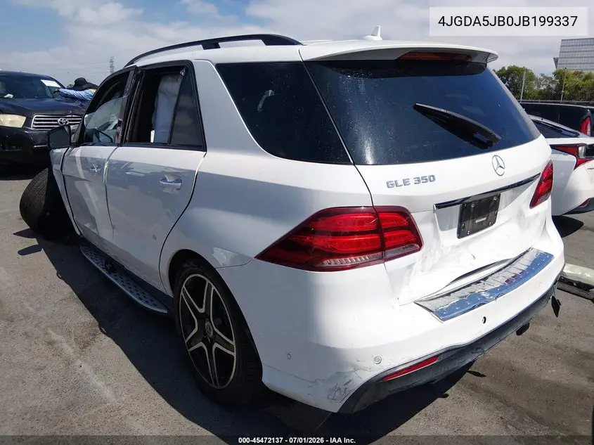 2018 Mercedes-Benz Gle 350 VIN: 4JGDA5JB0JB199337 Lot: 45472137