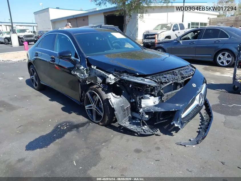 2019 Mercedes-Benz A 220 VIN: WDD3G4EB5KW017294 Lot: 45281414