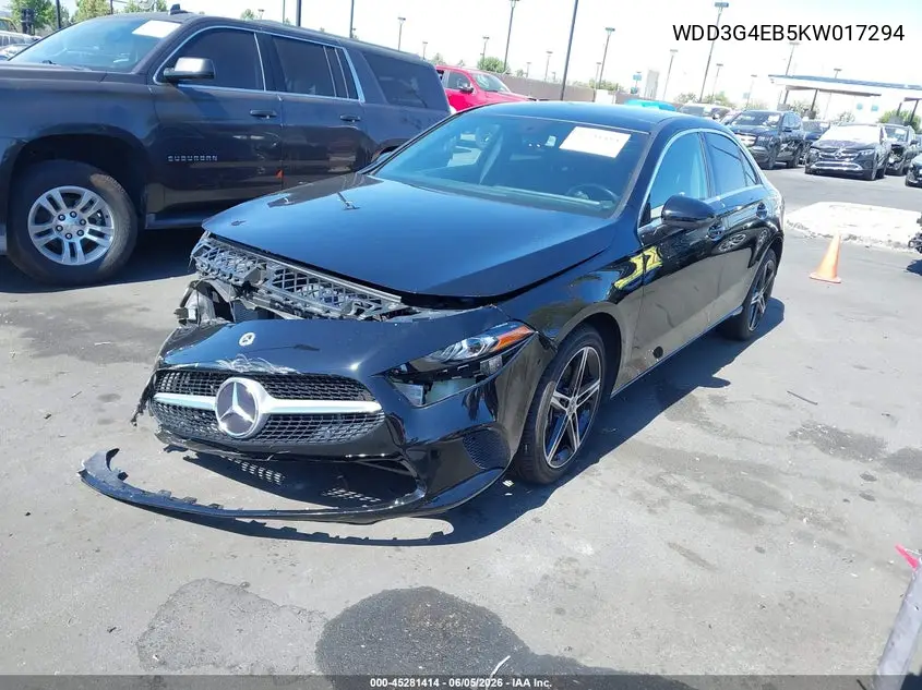 2019 Mercedes-Benz A 220 VIN: WDD3G4EB5KW017294 Lot: 45281414