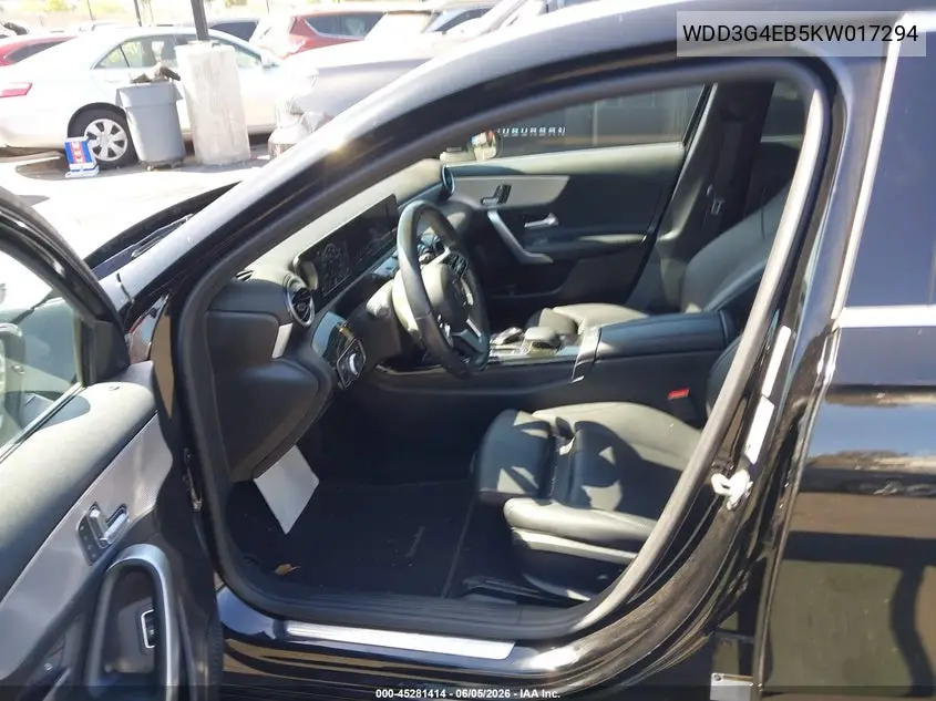 2019 Mercedes-Benz A 220 VIN: WDD3G4EB5KW017294 Lot: 45281414