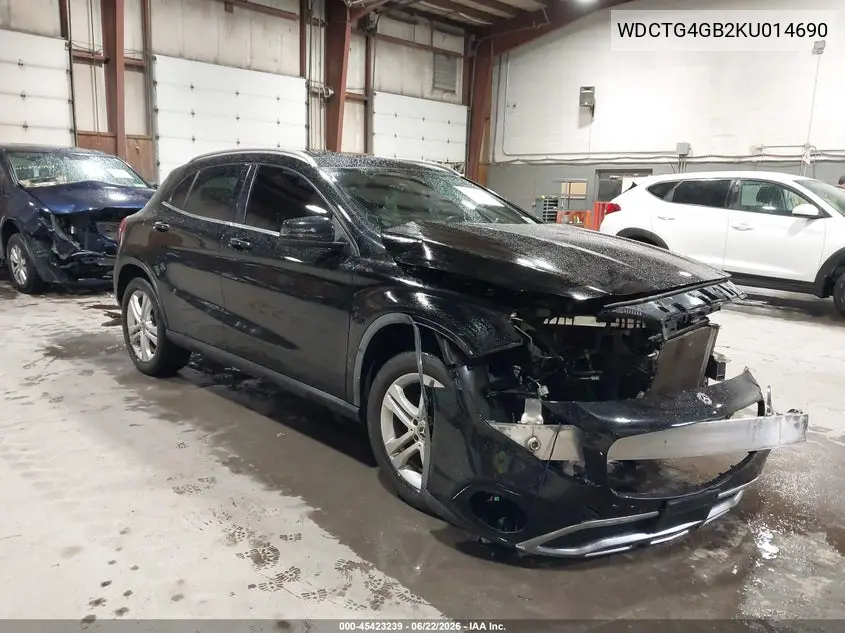 2019 Mercedes-Benz Gla 250 4Matic VIN: WDCTG4GB2KU014690 Lot: 45423239