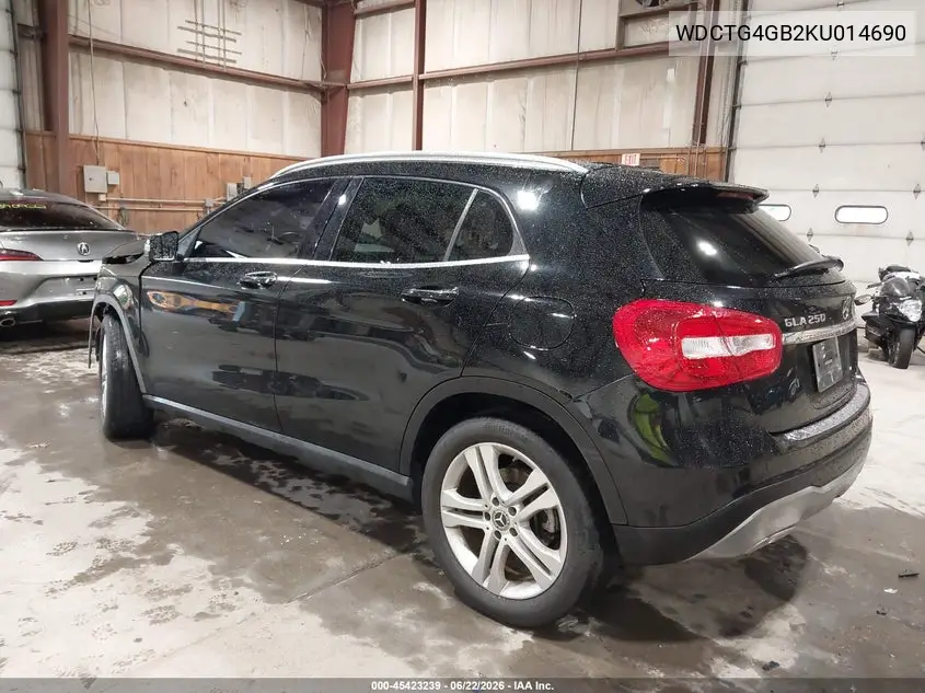 2019 Mercedes-Benz Gla 250 4Matic VIN: WDCTG4GB2KU014690 Lot: 45423239