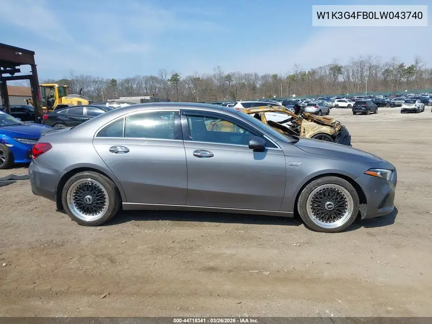 2020 Mercedes-Benz A 220 4Matic VIN: W1K3G4FB0LW043740 Lot: 44718341