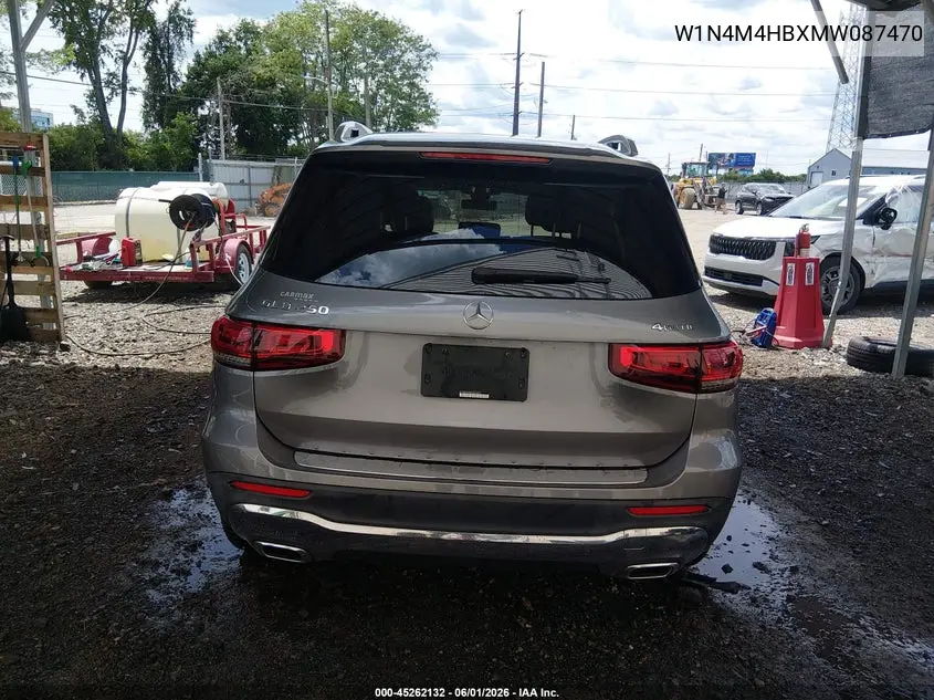 2021 Mercedes-Benz Glb 250 4Matic VIN: W1N4M4HBXMW087470 Lot: 45262132