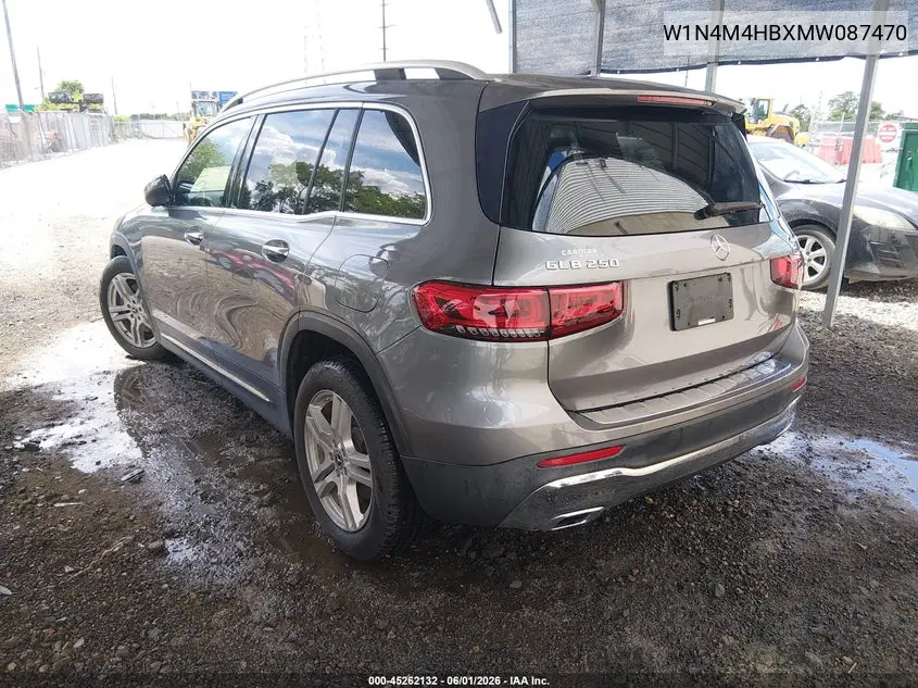 2021 Mercedes-Benz Glb 250 4Matic VIN: W1N4M4HBXMW087470 Lot: 45262132