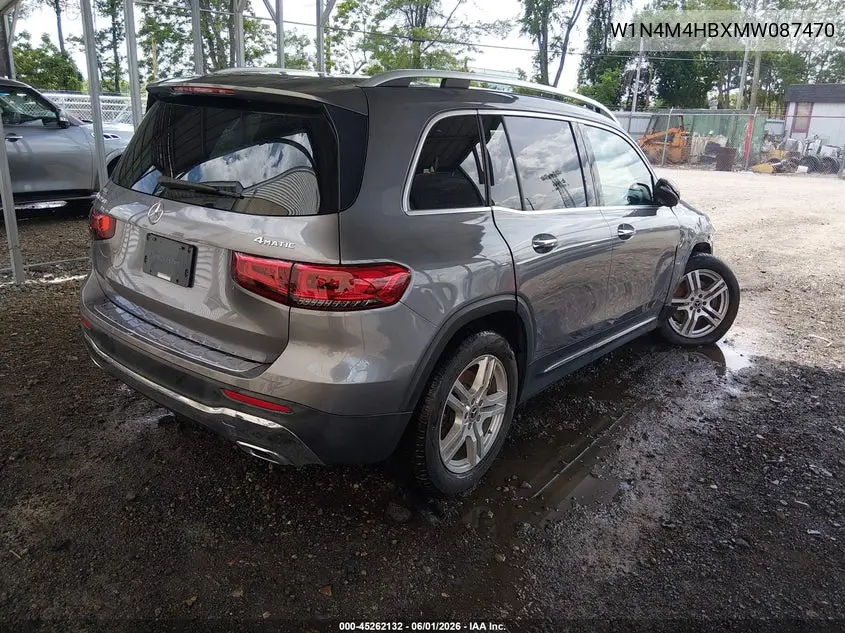 2021 Mercedes-Benz Glb 250 4Matic VIN: W1N4M4HBXMW087470 Lot: 45262132