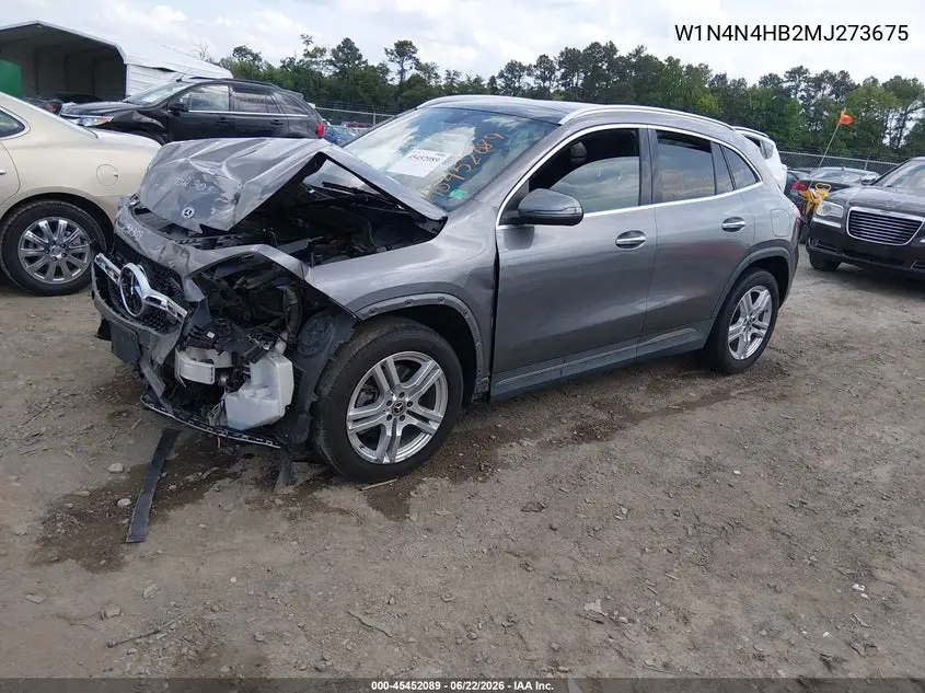 2021 Mercedes-Benz Gla 250 4Matic VIN: W1N4N4HB2MJ273675 Lot: 45452089