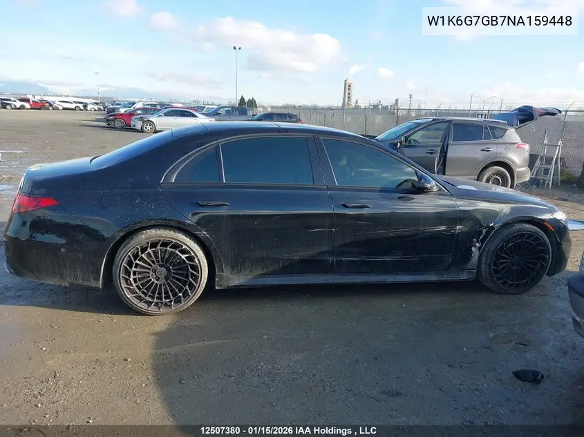 2022 Mercedes-Benz S 580 4Matic VIN: W1K6G7GB7NA159448 Lot: 12507380