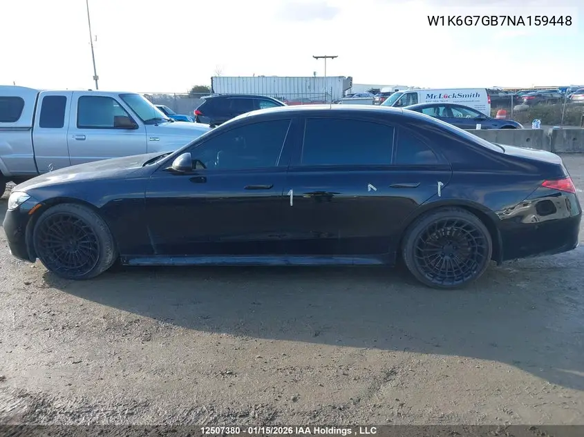 2022 Mercedes-Benz S 580 4Matic VIN: W1K6G7GB7NA159448 Lot: 12507380