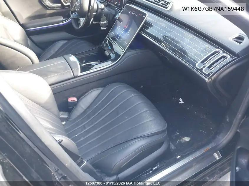 2022 Mercedes-Benz S 580 4Matic VIN: W1K6G7GB7NA159448 Lot: 12507380