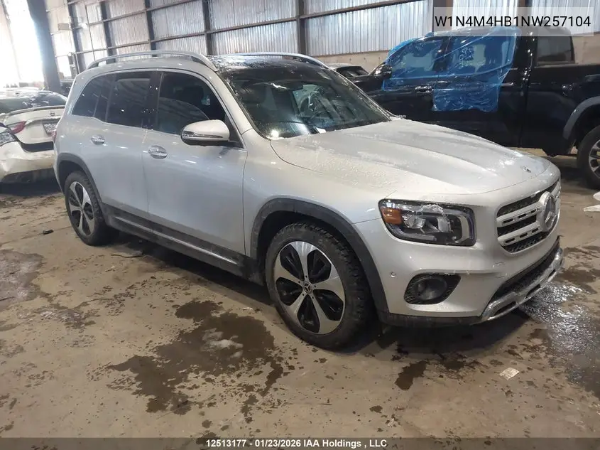 2022 Mercedes-Benz Glb 250 4Matic VIN: W1N4M4HB1NW257104 Lot: 12513177