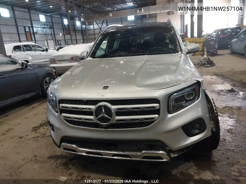 2022 Mercedes-Benz Glb 250 4Matic VIN: W1N4M4HB1NW257104 Lot: 12513177