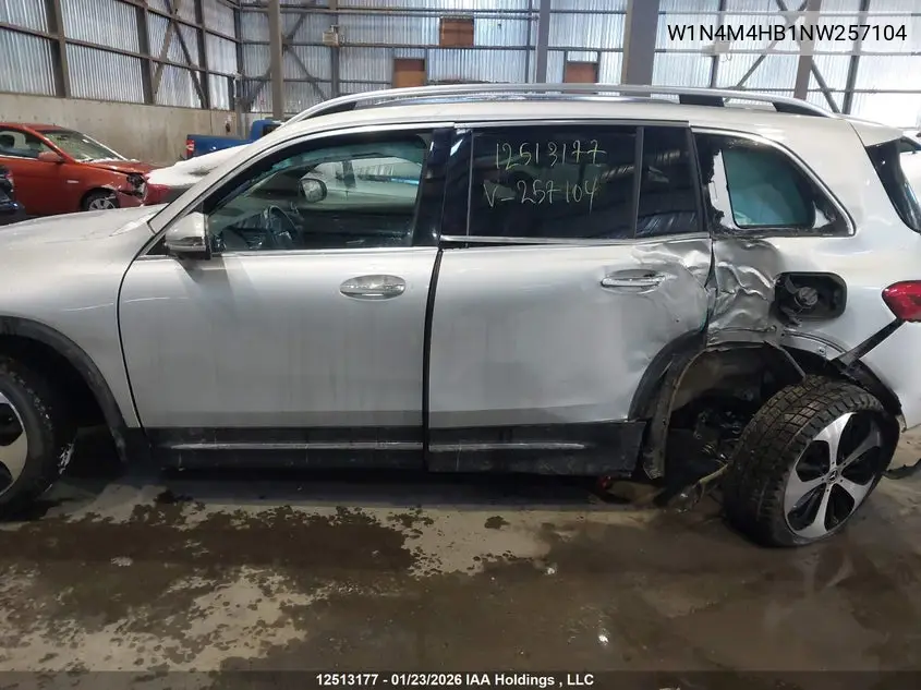 2022 Mercedes-Benz Glb 250 4Matic VIN: W1N4M4HB1NW257104 Lot: 12513177