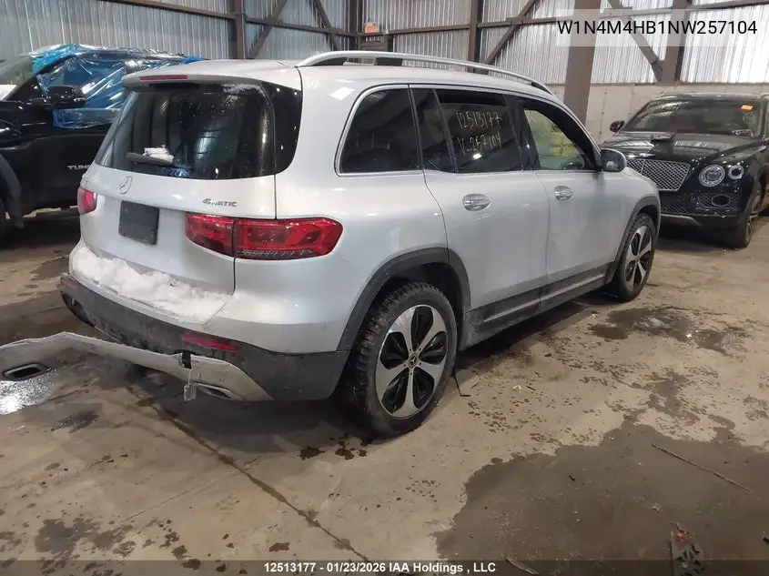 2022 Mercedes-Benz Glb 250 4Matic VIN: W1N4M4HB1NW257104 Lot: 12513177