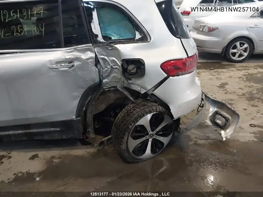 2022 Mercedes-Benz Glb 250 4Matic VIN: W1N4M4HB1NW257104 Lot: 12513177