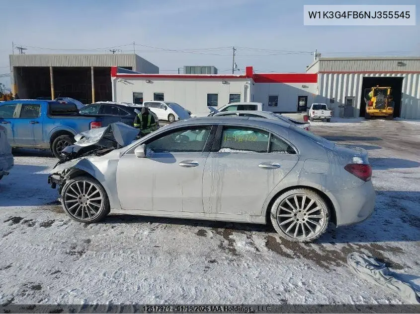 2022 Mercedes-Benz A 220 4Mtic VIN: W1K3G4FB6NJ355545 Lot: 12517971
