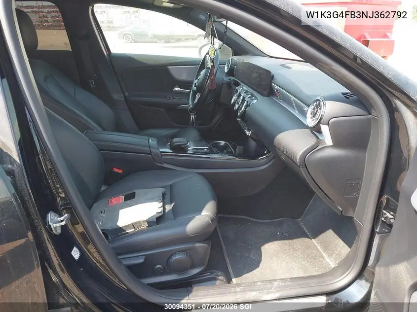 2022 Mercedes-Benz A 220 4Matic VIN: W1K3G4FB3NJ362792 Lot: 30094351