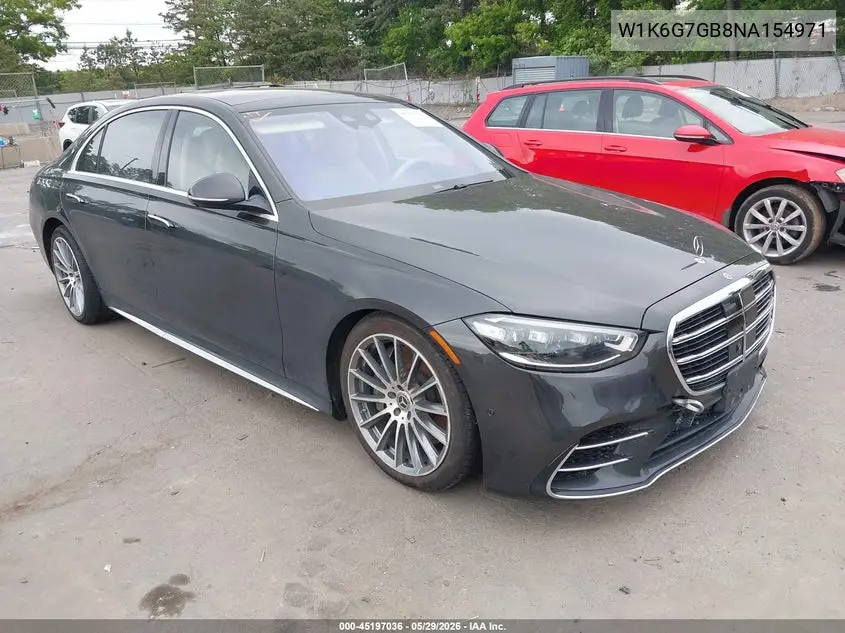 2022 Mercedes-Benz S 580 4Matic VIN: W1K6G7GB8NA154971 Lot: 45197036
