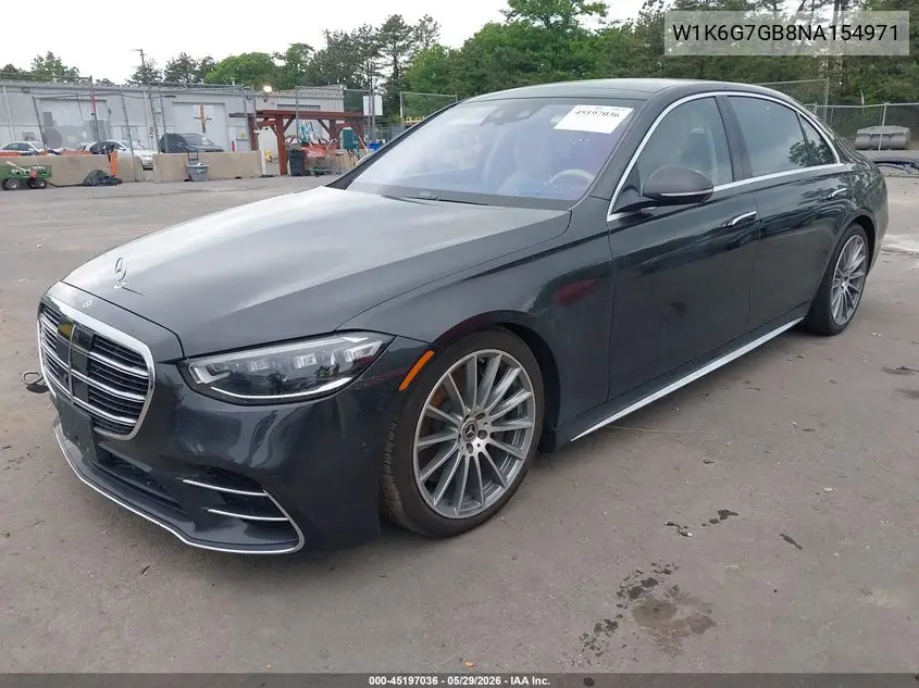 2022 Mercedes-Benz S 580 4Matic VIN: W1K6G7GB8NA154971 Lot: 45197036