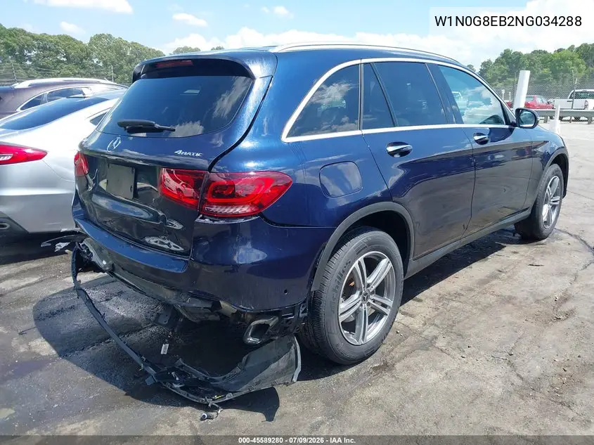 2022 Mercedes-Benz Glc 300 4Matic Suv VIN: W1N0G8EB2NG034288 Lot: 45589280