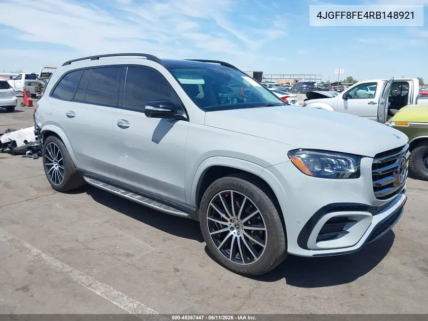2024 Mercedes-Benz Gls 580 4Matic VIN: 4JGFF8FE4RB148921 Lot: 45367447