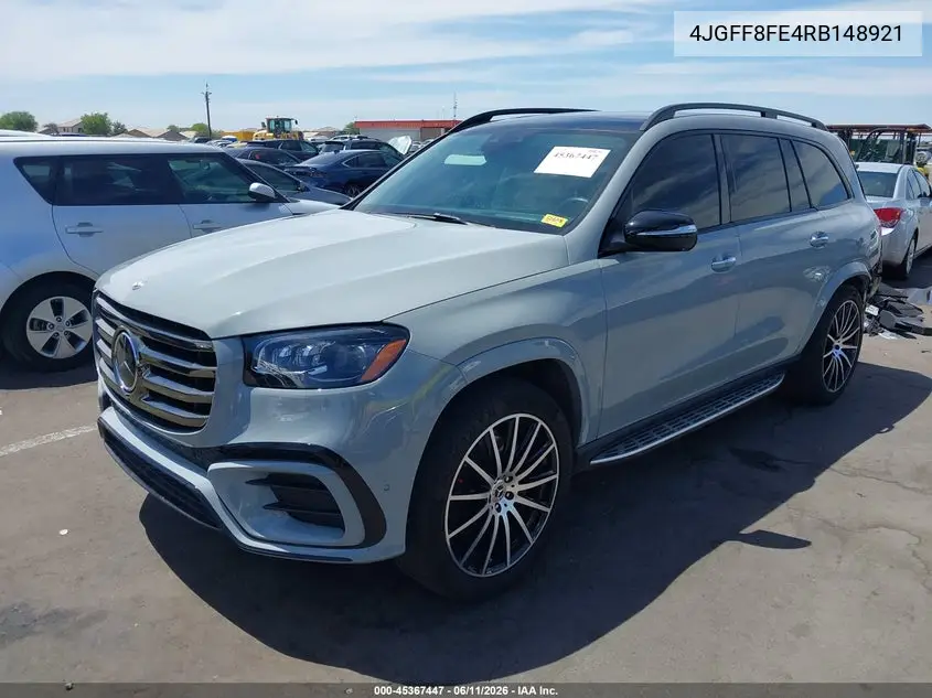 2024 Mercedes-Benz Gls 580 4Matic VIN: 4JGFF8FE4RB148921 Lot: 45367447