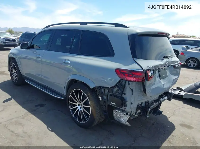 2024 Mercedes-Benz Gls 580 4Matic VIN: 4JGFF8FE4RB148921 Lot: 45367447