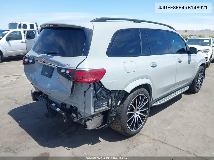 2024 Mercedes-Benz Gls 580 4Matic VIN: 4JGFF8FE4RB148921 Lot: 45367447