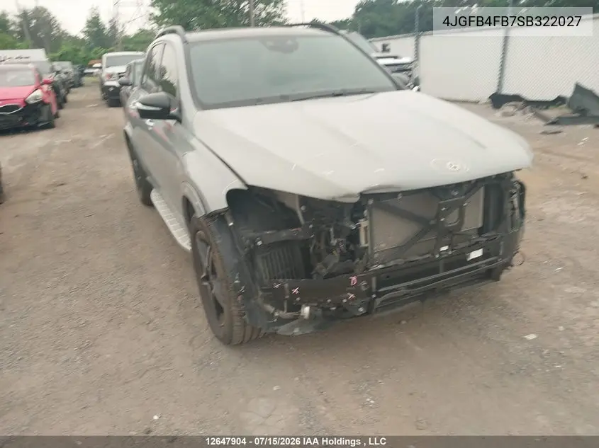 2025 Mercedes-Benz Gle 350 4Matic VIN: 4JGFB4FB7SB322027 Lot: 12647904