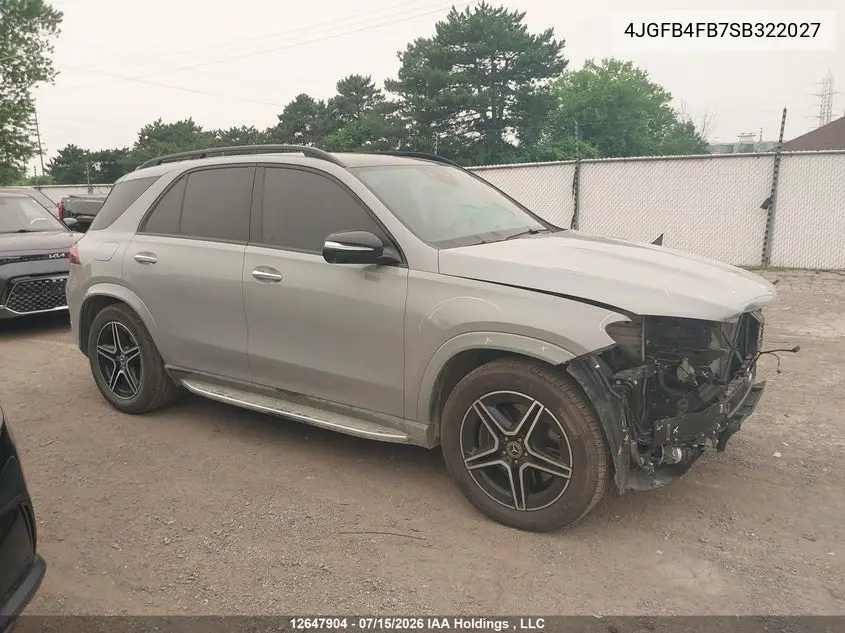 2025 Mercedes-Benz Gle 350 4Matic VIN: 4JGFB4FB7SB322027 Lot: 12647904