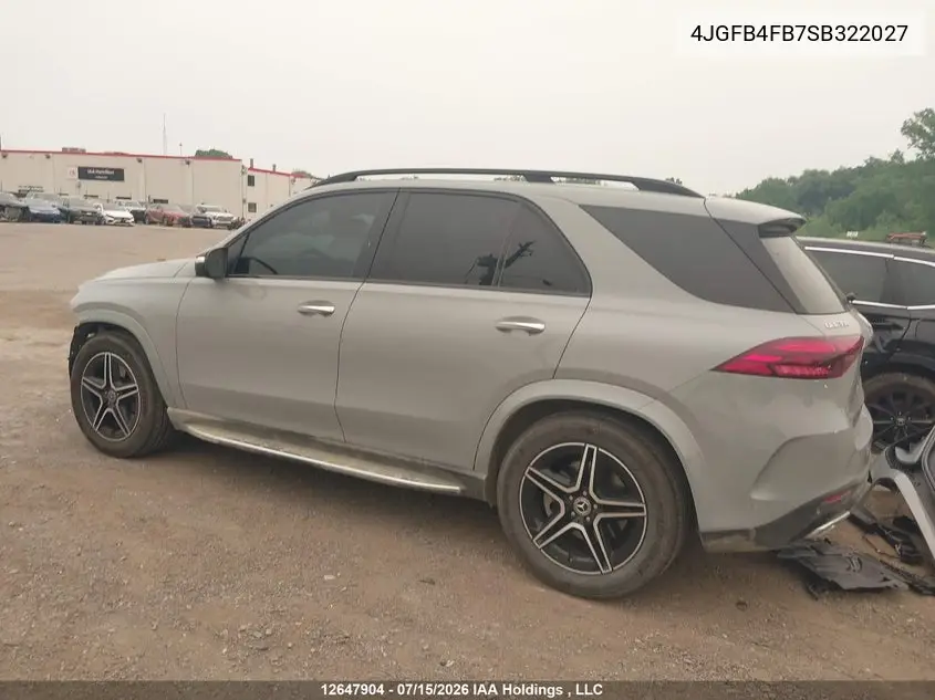 2025 Mercedes-Benz Gle 350 4Matic VIN: 4JGFB4FB7SB322027 Lot: 12647904