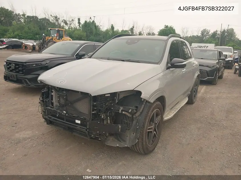2025 Mercedes-Benz Gle 350 4Matic VIN: 4JGFB4FB7SB322027 Lot: 12647904