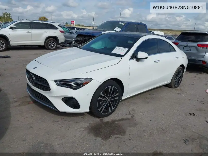 W1K5J4GB2SN510881 2025 Mercedes-Benz Cla 250 Coupe