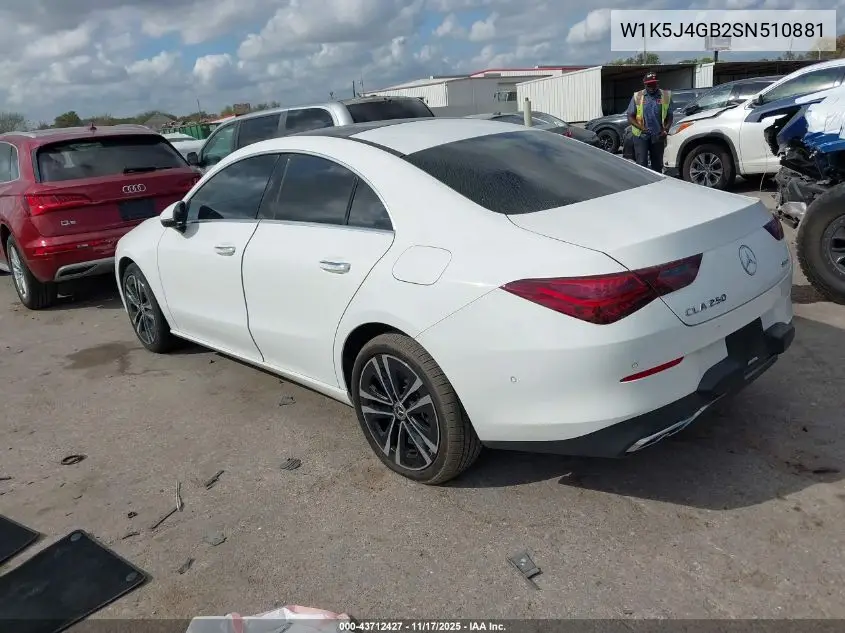 W1K5J4GB2SN510881 2025 Mercedes-Benz Cla 250 Coupe