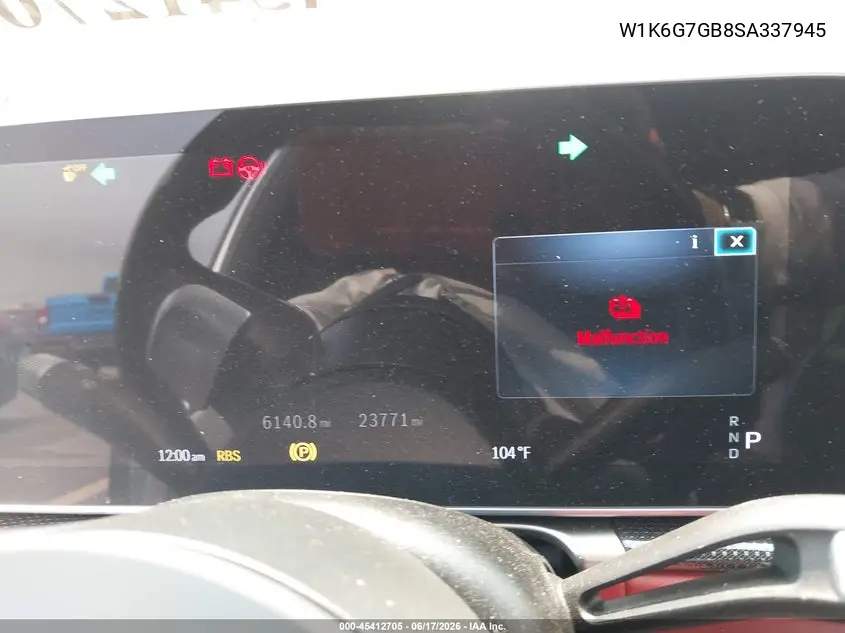 2025 Mercedes-Benz S 580 4Matic VIN: W1K6G7GB8SA337945 Lot: 45412705