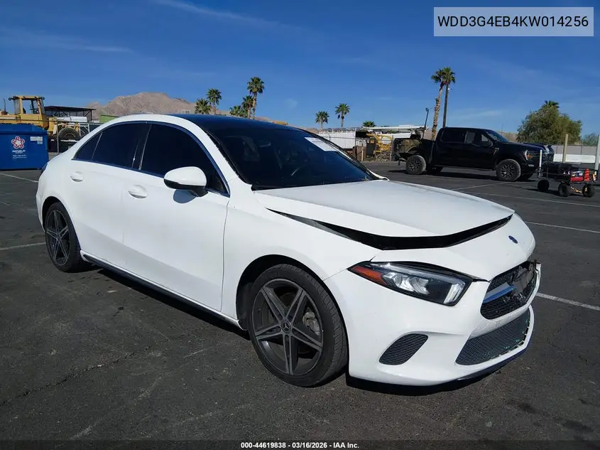2019 Mercedes-Benz A 220 VIN: WDD3G4EB4KW014256 Lot: 44619838