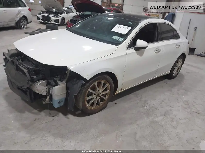 2019 Mercedes-Benz A 220 4Matic VIN: WDD3G4FB9KW022903 Lot: 44909703
