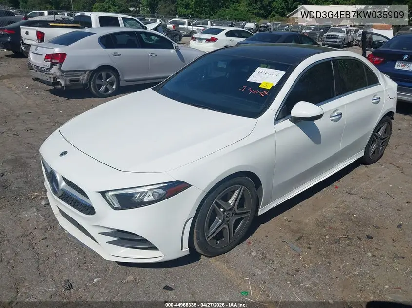 2019 Mercedes-Benz A 220 VIN: WDD3G4EB7KW035909 Lot: 44968335
