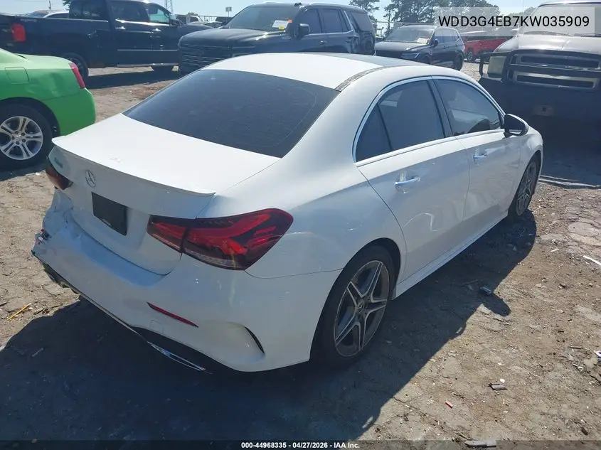 2019 Mercedes-Benz A 220 VIN: WDD3G4EB7KW035909 Lot: 44968335
