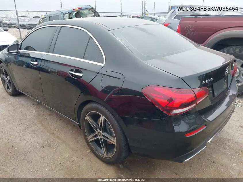 2019 Mercedes-Benz A 220 4Matic VIN: WDD3G4FB5KW035454 Lot: 44991433