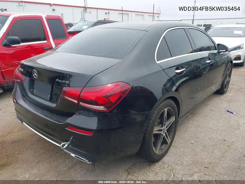 2019 Mercedes-Benz A 220 4Matic VIN: WDD3G4FB5KW035454 Lot: 44991433