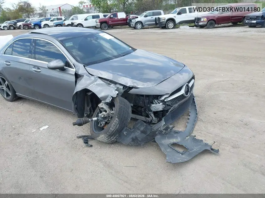 2019 Mercedes-Benz A 220 4Matic VIN: WDD3G4FBXKW014180 Lot: 45007921