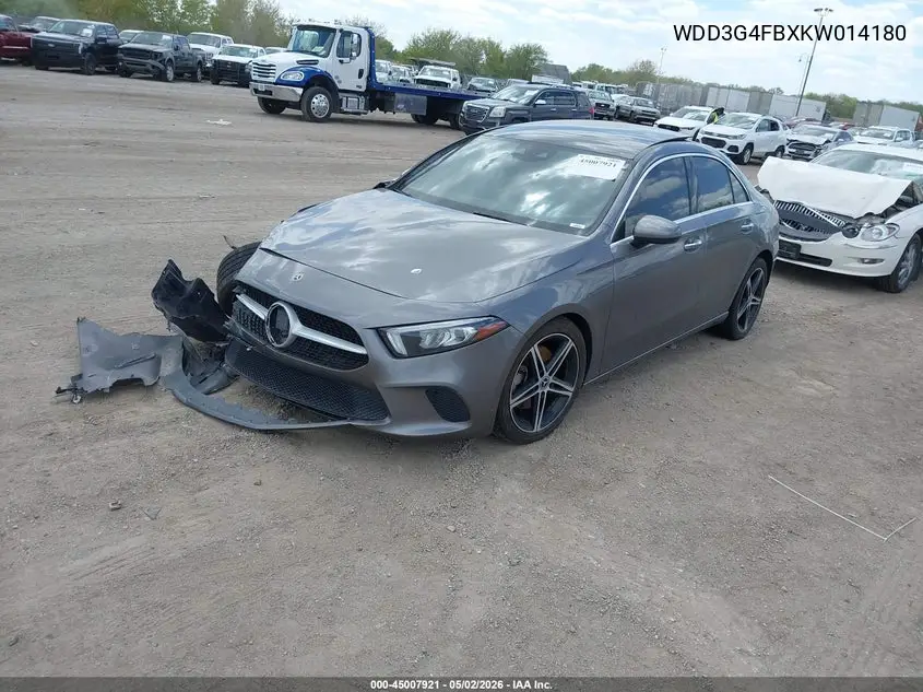 2019 Mercedes-Benz A 220 4Matic VIN: WDD3G4FBXKW014180 Lot: 45007921