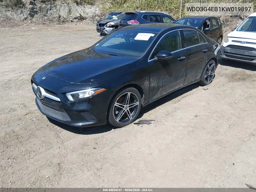 2019 Mercedes-Benz A 220 VIN: WDD3G4EB1KW019897 Lot: 45034137