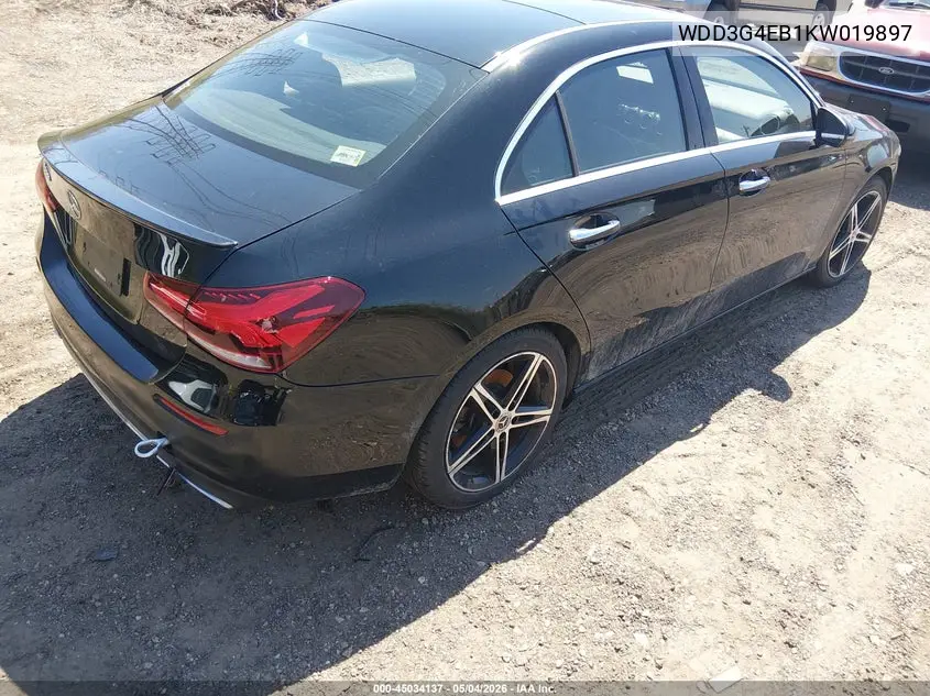 2019 Mercedes-Benz A 220 VIN: WDD3G4EB1KW019897 Lot: 45034137
