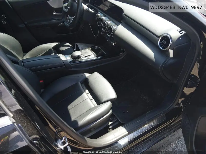 2019 Mercedes-Benz A 220 VIN: WDD3G4EB1KW019897 Lot: 45034137